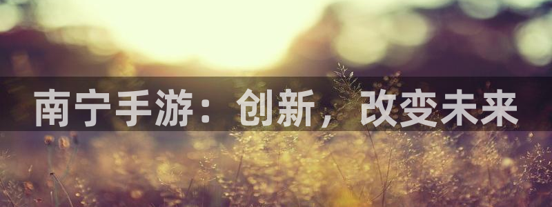 恒盛娱乐登录：南宁手游：创新，改变未来